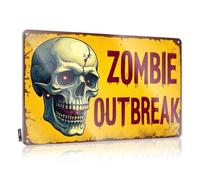 Tin Decor Plaque décorative en étain Motif zombie apocalypse : The Final Warning Man Cave Sign (30 x 40 cm)