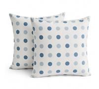 TIN DREAMS FACTORY | Housses de Coussin 45x45 cm Bleu Doux - Déhoussables et Lavables - Coussins Décoratifs Modernes - Fabriquées en Espagne - pour Canapé, Lit et Fauteuil (Pack 2 Cercles)