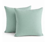 TIN DREAMS FACTORY | Lot de 2 Housses de Coussin 45x45 cm Tons Mint Doux Unies - Déhoussables et lavables - Coussins Modernes - Fabriquées en Espagne - Décoration Maison, lit, canapé, Fauteuil