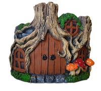 TIN DREAMS FACTORY | Pot de Fleurs Maison Hobbit en Béton Peint à la Main - Cache-Pot Original pour Plantes, Bonsaïs et Fleurs - Décoration Fantastique pour Jardin et Intérieur - Idée Cadeau Unique