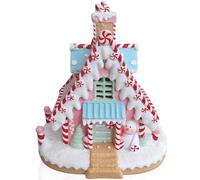 Tin Dreams | Figurine Maison en pain d’épices de Noël avec lumière LED | Petite maison de friandises de Noël | Assessoire pour village miniature | Décoration Christmas villa, hameau ou ville illuminée
