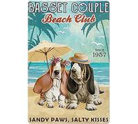 Tin Sign Best Couple Beach Life Nostalgic Tin Signs Funny Poster Art Wall Decor for Pub Bar Vintage Wall Stickers 12x16 Inch