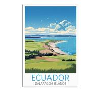 Tin Sign Métal Équateur Îles Galapagos Plaque Murale Decorative Drôle Panneaux en Étain Vintage Art Mural 15x30cm