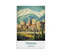 Tin Sign Métal Tirana Albanie Plaque Murale Decorative Drôle Panneaux en Étain Vintage Art Mural 15x30cm