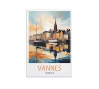 Tin Sign Métal Vannes France Côte Lac Affiches Vintage Panneau Métal Étain Signe Tin Signs Plaque Métallique Décorative Wall Decor pour Maison 30x40cm
