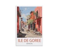 Tin Signs Métal Affiches de l'île de Gorée au Sénégal Tin Signs Vintage Retro Plaque Poster pour Bar Pub Salon Cuisine Garage Décoration Murale 30x40cm