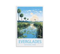 Tin Signs Métal Affiches du parc national des Everglades plaque en métal, vintage plaque Poster mural Ornement Maison/café/bar Décor 30x40cm
