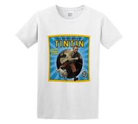 Tin Tin and The Daring Escape Poster Men T Shirt Men's Tops Tees White L