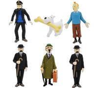 Tin-tin Cake Topper Figurine, Mini Tin-tin Figures Set 6pcs Ornement Décoratif, Jouets pour Garçons et Filles, Cadeaux de Fête, Jouets d'Animation de Dessins Animés (colorful1)