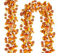 TINA Lot de 2 guirlandes d'automne - Feuilles d'automne - 180 cm - Décoration d'automne - Plante artificielle d'eucalyptus - Décoration d'automne - Pour l'intérieur et l'extérieur - Mariage - Fête