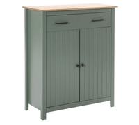 TINA - Meuble Haut 2 Portes 1 Tiroir Bois Ciré coloris Vert