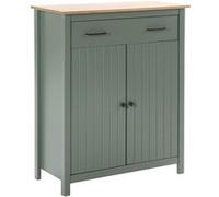 AltoBuy Tina - Meuble Haut 2 Portes 1 Tiroir Bois Ciré Coloris Vert
