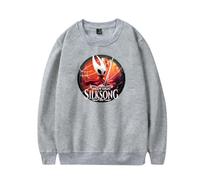 TINASI Hollow Knight Silksong Merch Sweat-shirt unisexe décontracté col rond manches longues, gris, M