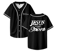 TINASI Josiah Queen Jesus is Coming Back Soon Baseball Jersey Shirt Col V Unisexe Manches Courtes Streetwear Vêtements, Noir , S
