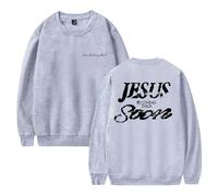 TINASI Josiah Queen Jesus Is Coming Back Soon Merch Sweatshirt unisexe décontracté col rond manches longues pull vêtements, gris, XXS