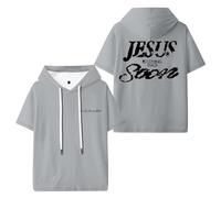 TINASI Josiah Queen Jesus is Coming Back Soon Merch T-shirts à capuche unisexe à manches courtes Vêtements décontractés, gris, XS