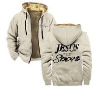 TINASI Josiah Queen Jesus Is Coming Back Soon Veste à capuche zippée unisexe à manches longues, beige, M