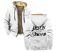 TINASI Josiah Queen Jesus Is Coming Back Soon Veste à capuche zippée unisexe à manches longues, blanc, XL