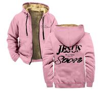 TINASI Josiah Queen Jesus Is Coming Back Soon Veste à capuche zippée unisexe à manches longues, rose, XL