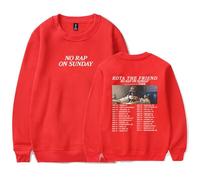 TINASI Kota The Friend No Rap On Sunday Tour 2025 Merch Sweatshirt unisexe col rond à manches longues, Rouge, L