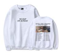 TINASI Kota The Friend No Rap On Sunday Tour 2025 Merch Sweatshirt unisexe col rond à manches longues, blanc, L