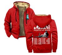 TINASI Marina Princess Of Power Tour Merch Veste à capuche zippée Unisexe Manches longues Streetwear Manteau, Rouge, L