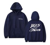 TINASI Sweat à capuche Josiah Queen Jesus Is Coming Back Soon unisexe décontracté à manches longues, bleu marine, S