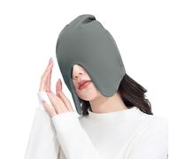 TINAYAUE Bonnet de sommeil pour femme - Doux - Avec protection des yeux - Coupe-vent - Opaque - Chaud - Capuche légère et coupe-vent - Pour dormir après la naissance et les personnes âgées, gris, 52