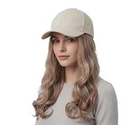 TINAYAUE Casquette de baseball pour femme avec perruque, cheveux raides, bouclés, chapeau de soleil avec cheveux synthétiques, réglable, respirant, pour la vie quotidienne, les fêtes, le carnaval, le