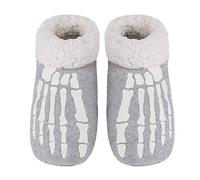 TINAYAUE Chaussons Chaud Hiver Femme Chaussures Doux en Coton Botte à Enfiler Pantoufles Confort Peluche Enfants en Image Squelette pour Intérieur Extérieur 40-41 EU