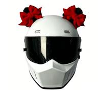 TINAYAUE Décoration de Casque avec Oreilles de Chat et Noeud Ruban, Accessoire Féminin Mignon à Colle, sans Trace, pour Trottinette, Moto et Vélo, Instalation 1s & Résistant au Vent, Style Kawaii