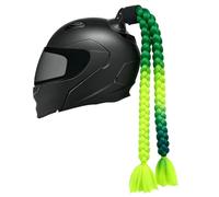 TINAYAUE Double Queue Cheval Tresses Longues pour Casque Moto/Trottinette Électrique (60cm), Décoration à Ventouse pour Femme, Installation sans Trace, Style Dégradé Coloré, Résistantes au Vent