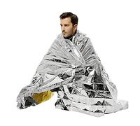 TINAYAUE Lot de 5 Couvertures de Survie d'urgence 210×160cm Double Face Or/Argent Isolante Thermique Imperméable pour Camping, Randonnée, Premier Secours, Isoler de la Chaleur sur Fenêtres/Tente