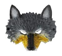 TINAYAUE Masque de Loup Demie Visage de Loupe Masque de Mascarade Costume d'Halloween Capillaire Cosplay Monstre Effrayant Déguisement Adulte pour Festival Carnaval Bal