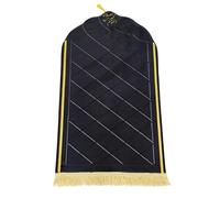 TINAYAUE Tapis de Prière Doux et Épais, en Coton de Voyage, Antidérapant, Noir, 50 x 80cm