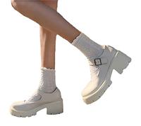 tinbarry Mary Jane Chaussures à talons hauts pour femme Escarpins gothiques à bout rond Chaussures gothiques à bouche peu profonde en cuir verni Chaussures de princesse Lolita douces