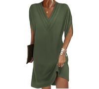 tinbarry Robe à imprimé Floral pour Femme Robes trapèze élégantes T-Shirt Robes d'été Robe de soirée Robe de Plage à Manches Courtes Robe Chic et élégante