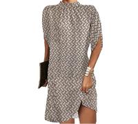 tinbarry Robe à imprimé Floral pour Femme Robes trapèze élégantes T-Shirt Robes d'été Robe de soirée Robe de Plage à Manches Courtes Robe Chic et élégante