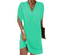 tinbarry Robe à imprimé Floral pour Femme Robes trapèze élégantes T-Shirt Robes d'été Robe de soirée Robe de Plage à Manches Courtes Robe Chic et élégante
