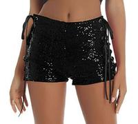 tinbarry Short à Paillettes pour Femme Short à Paillettes élastique Taille Haute Short de Loisirs Paillettes Brillantes Clubwear Tenues Décontractées D'été