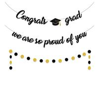 Tinbax Décorations de remise de diplôme de classe 2024 - Bannière de félicitations et « We are so Proud of You » (pré-cordée)