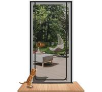 TINBOSE Moustiquaire for Porte De Balcon, Épaisse, for Salon, Chambre, Cuisine, Terrasse, Chien, Chat, avec Fermeture Éclair(150x220cm)