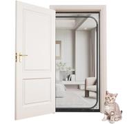 TINBOSE Moustiquaire for Porte De Balcon, Salon, Chambre À Coucher, Moustiquaire avec Fermeture Éclair, Rideau De Porte Auto-adhésif Anti-moustiques, Adapté Aux Animaux De Compagnie(110x220cm)