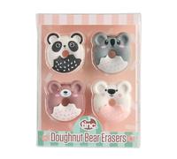 Tinc Donut Bear S4BEARER Lot de gommes pour enfants - Utilisation à l'école et aux devoirs