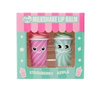 Tinc - Duo de Baumes à Lèvres Milkshake - Soins Hydratants aux Parfums Fraise et Pomme Verte - Accessoire Beauté Ludique pour Enfants - Rose et Vert - Lot de 2