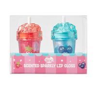 Tinc - Duo de Gloss à Lèvres Scintillants Parfumés - Brillance Éclatante aux Senteurs Fraise et Myrtille - Maquillage à Effet Pailleté pour Enfants - Multicolore - Lot de 2