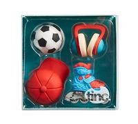 Tinc - Gommes Cool Dude - Ensemble de Modèles Sculptés (Casque, Skate, Casquette et Ballon) - Fournitures Scolaires pour École et Dessin - Cadeau Enfant - Lot de 4