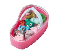 Tinc - Gommes Tongs Roses - Ensemble de Figurrines Animaux Multicolores - Figurines de Collection pour l'École et le Dessin - Papeterie Créative - Cadeau Enfant - Lot de 10