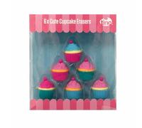 Tinc Lot de 6 gommes à cupcakes pour enfants - Corrige facilement les erreurs - Idéal pour une utilisation à l'école et pour les devoirs - Pour garçons et filles - Papeterie, rose, bleu, vert