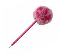 Tinc - Stylo à Bille avec Pompon Dégradé Ombre avec Encre Noire et Écriture Fluide - Design Élégant avec Texture Douce - Accessoire de Papeterie Fantaisie pour École et Bureau - Rose